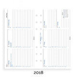 Filofax - Paper Refills - Week on Two Pages - Personal - Horizontal 2018