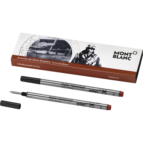 Montblanc Writers Edition Rollerball Refill Antoine de St. Exupery Medium Point 2 Pack