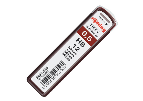 Rotring Lead Pencil Refills - 0.5mm HB - 12 Pack