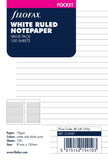 Filofax - Papers Ruled Notepaper - White - 100 Pack - Pocket Size