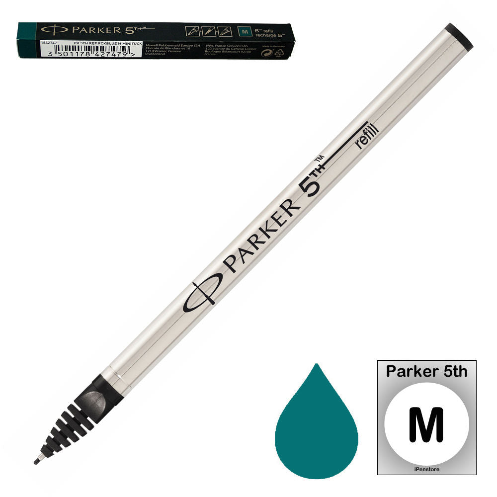 Parker 5th Mode Refills For Technology Ink Pens Peacock Blue Medium Point