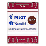 Pilot Namiki Fountain Pen Ink Cartridge - Sepia 6pk Refill