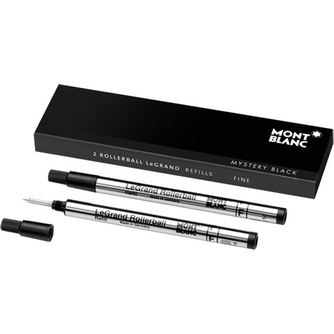 Montblanc Refills LeGrand Size - 2 pack - Mystery Black Medium Point Rollerball Pen