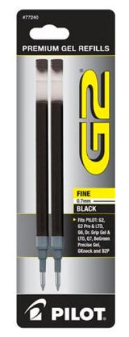 Pilot G2 - Refills - Black - Extra Fine Point - Gel Pen