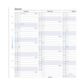 Filofax Full Year Vertical Planner English 2018 A5 Size Calendar Refill