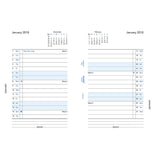 Filofax Month on Two Pages Tabbed English 2018 Pocket Size Calendar Refill