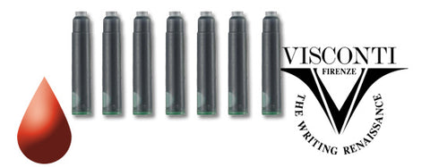 Visconti Refills Fountain Ink Cartridges - Red