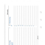 Filofax - Paper Refills - Week on Two Pages - Personal - Horizontal 2018