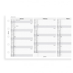 Filofax - Paper Refills - Mini - Vertical Year Planner English 2018