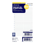 Filofax Day per Page English 2018 Personal / Compact Size Calendar Refill