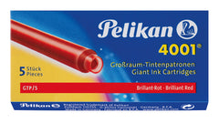 Pelikan 4001 Fountain Pen Ink Cartridges Refills - Red - Giant -