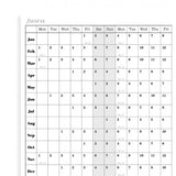 Filofax - Paper Refills - Mini - Horizontal Year Planner English 2018
