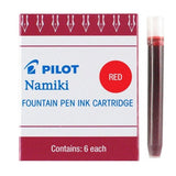 Pilot Namiki Fountain Pen Ink Cartridge - Red 6pk Refill