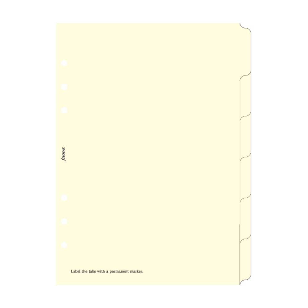 Filofax - Accessories Blank Index - Six Tabs - A5