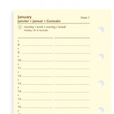 Filofax - Paper Refills - Mini - Day Per Page w Appointments - Cream - 4 Languages 2018