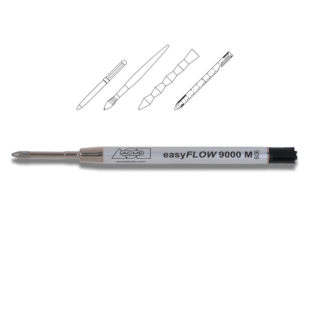 Acme Refills - Black Easy Flow 9000 Ballpoint Pen Refill