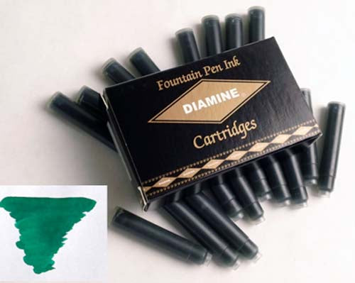 Diamine Refills Woodland Green Pack of 18  Fountain Pen Cartridge