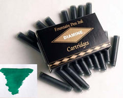 Diamine Refills Woodland Green Pack of 18  Fountain Pen Cartridge