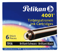 Pelikan Mini Fountain Pen Ink Cartridges Refills - Brilliant Black -