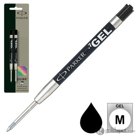 Parker Gel Roller Refills 2/cd (fits all parker ballpoint pens Black M