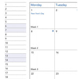 Filofax Month on Two Pages English 2018 A5 Size Calendar Refill
