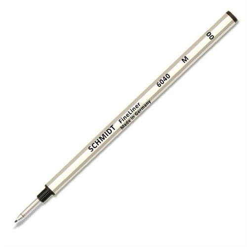 Schmidt 6040 FineLiner Fiber Tip Metal Rollerball Refill by Monteverde - Black - Medium Point