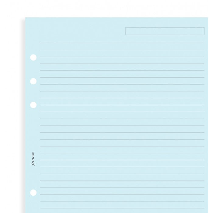 Filofax - Paper Refills - Ruled Notepaper - Personal - Blue