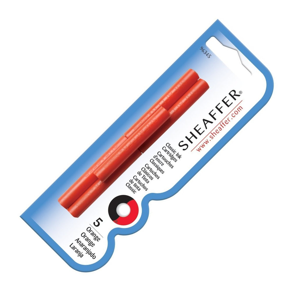 Sheaffer Orange Fountain Pen Refill (Pack of 5 Cartridges)