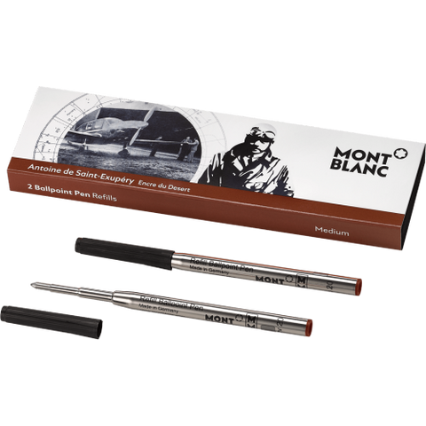Montblanc Writers Edition Ballpoint Refill Antoine de St. Exupery Medium Point 2 Pack