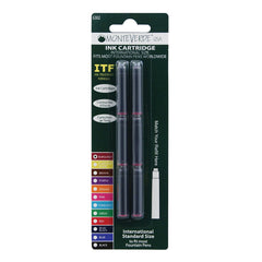 Monteverde Ink Cartridge Refills - International Size - Burgundy 6-pack
